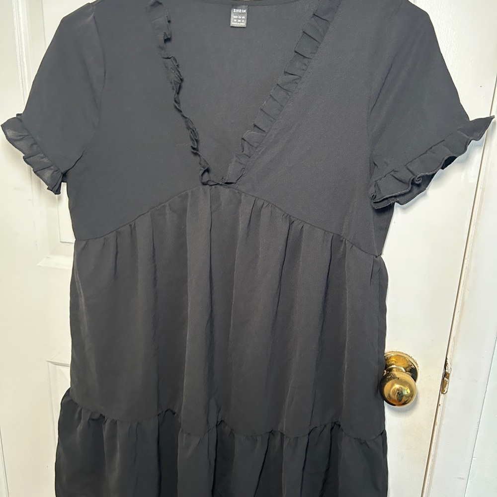 Women's Black Ruffled dress